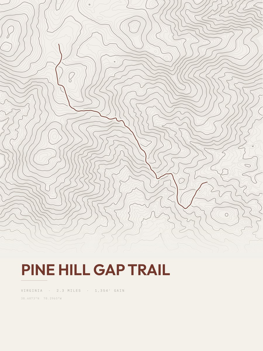 Pine Hill Gap Trail Topographic print