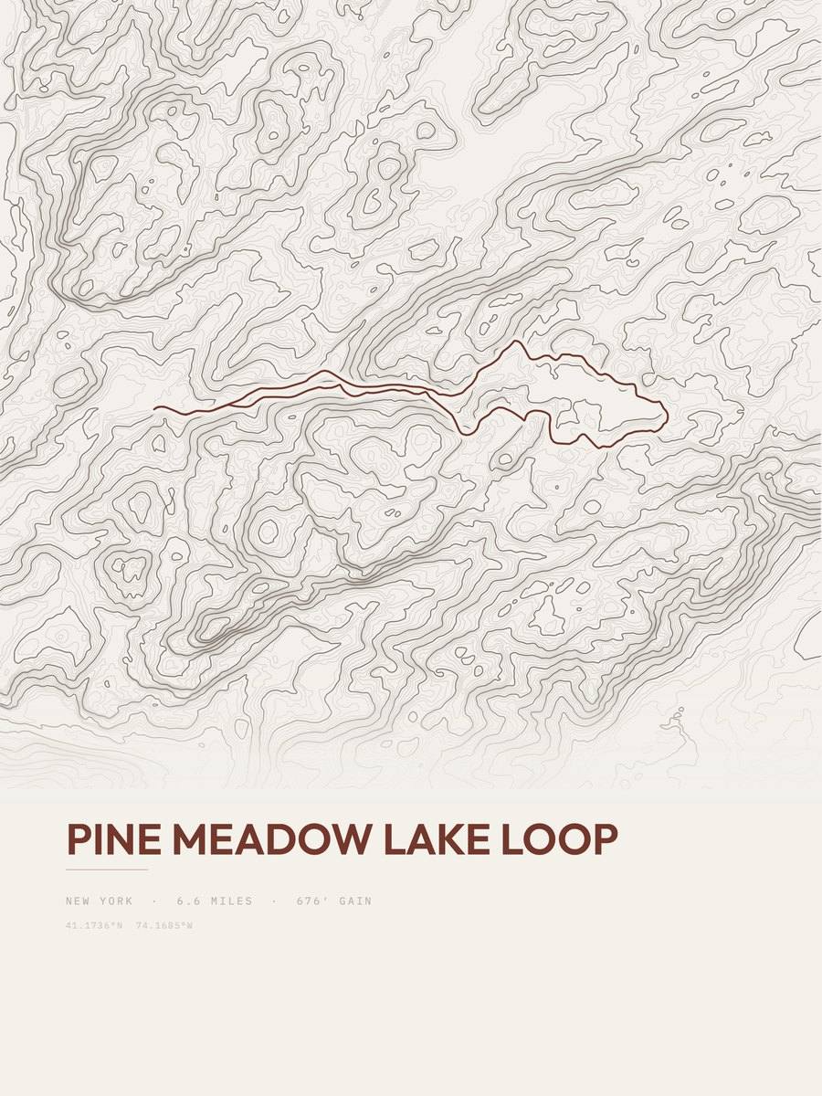 Pine Meadow Lake Loop Topographic print