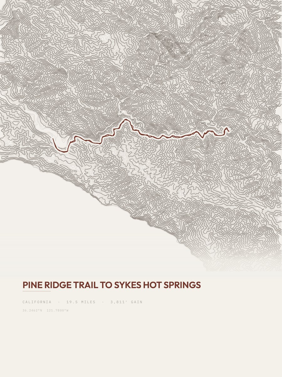 Sykes Hot Springs Topographic print