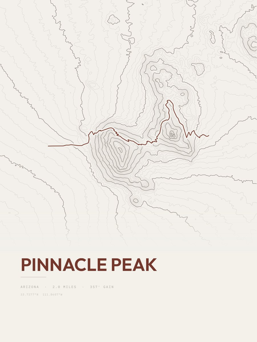 Pinnacle Peak Topographic print