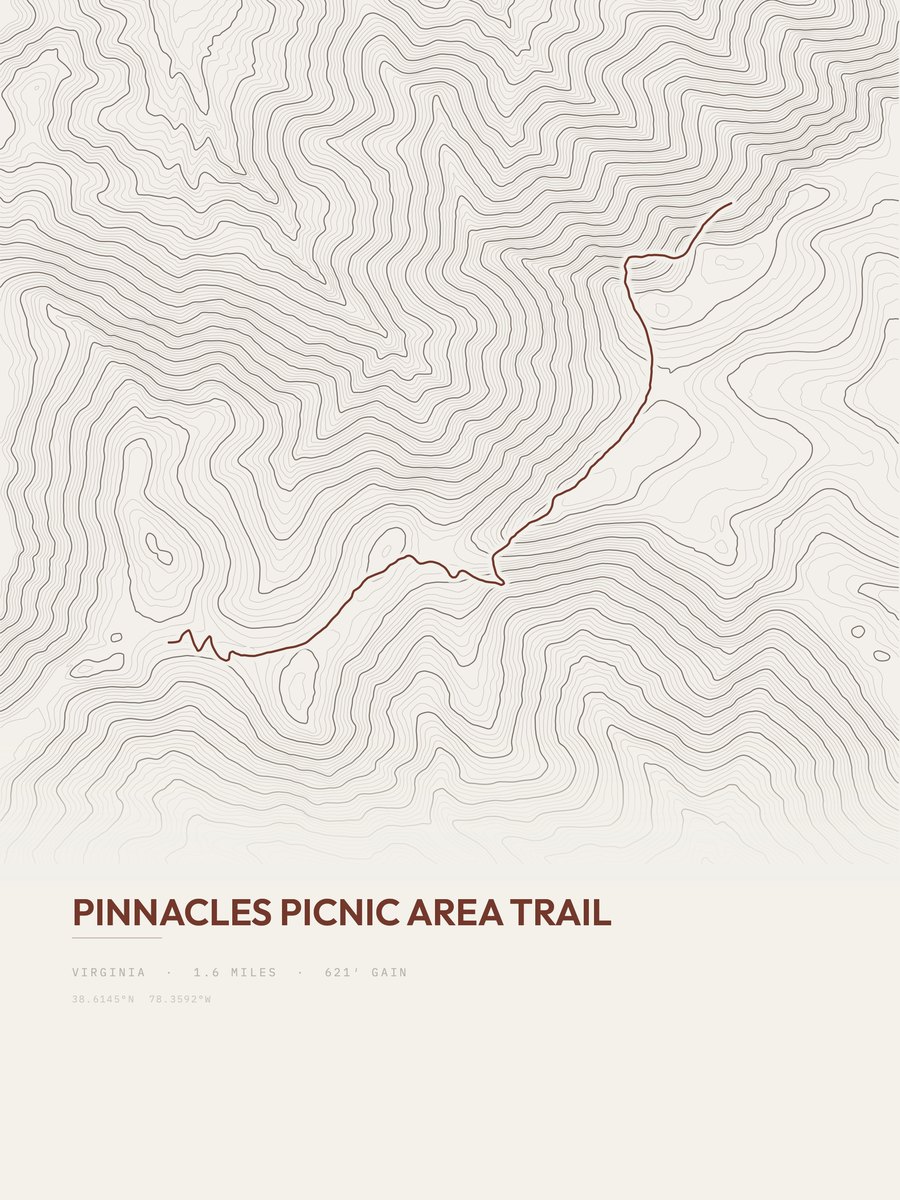 Pinnacles Picnic Area Trail Topographic print