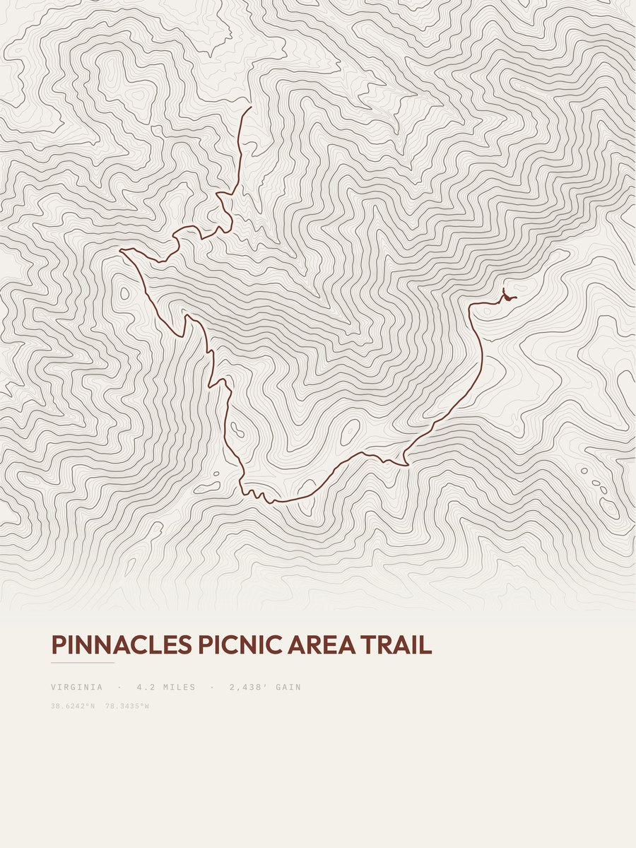 Pinnacles Picnic Area Trail Topographic print