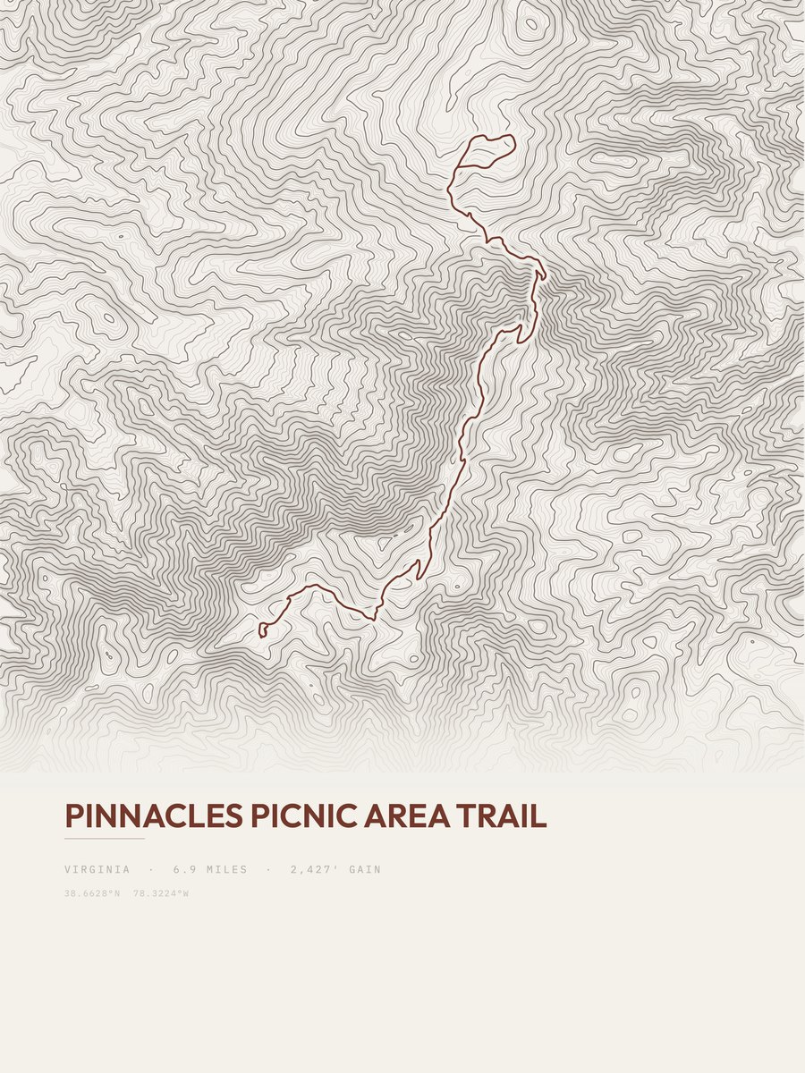 Pinnacles Picnic Area Trail Topographic print