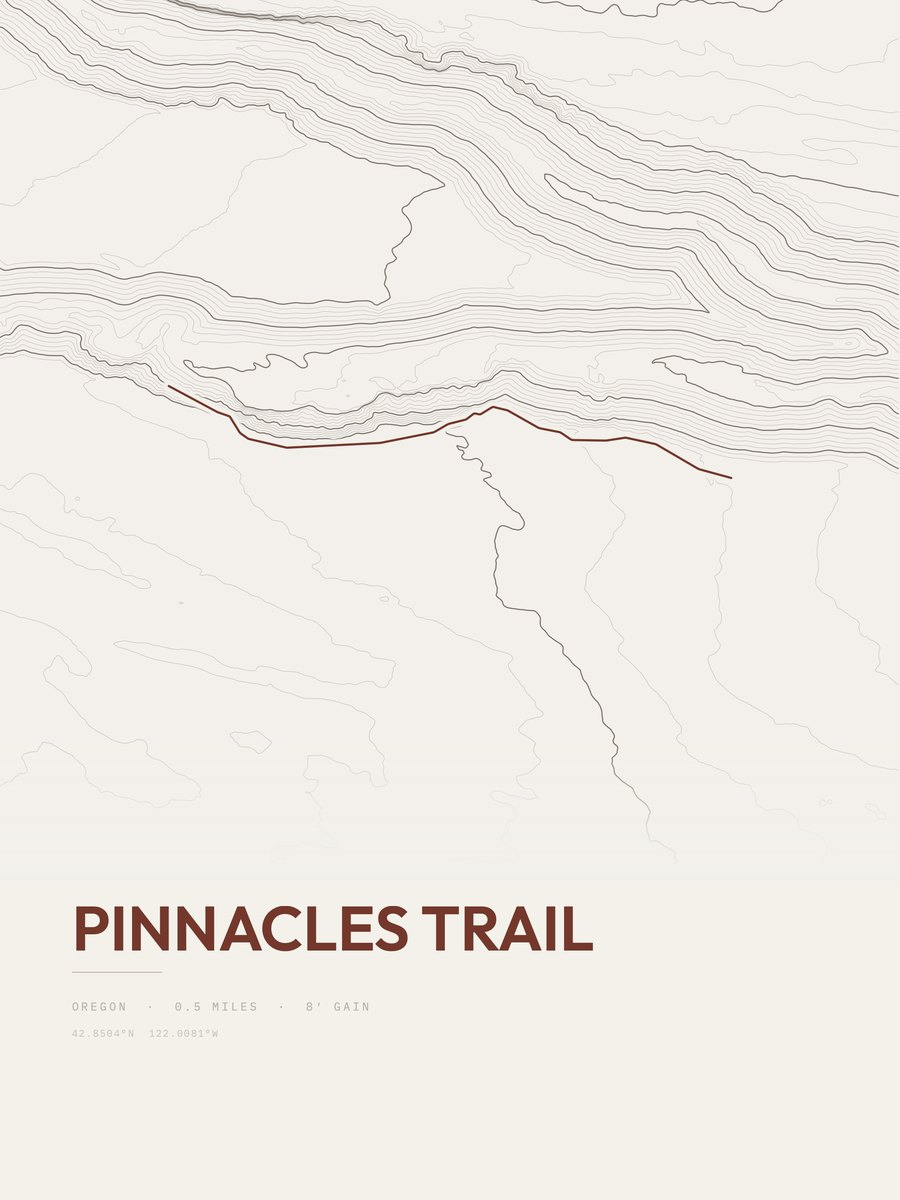 Pinnacles Trail topographic trail print