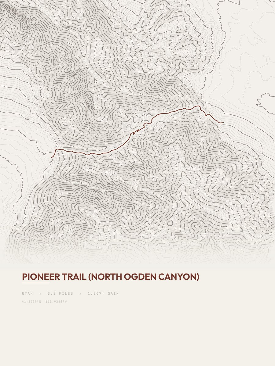 Pioneer Trail Topographic print