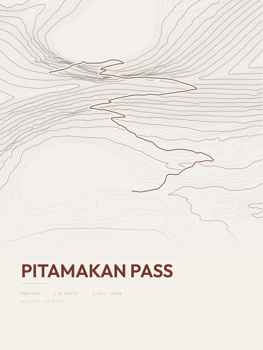 Pitamakan Pass Topographic print