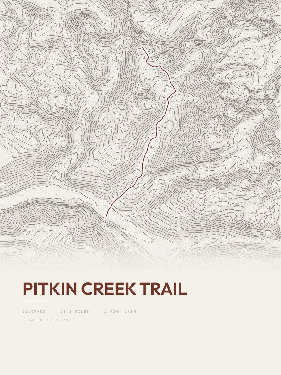 Pitkin Creek Trail Topographic print