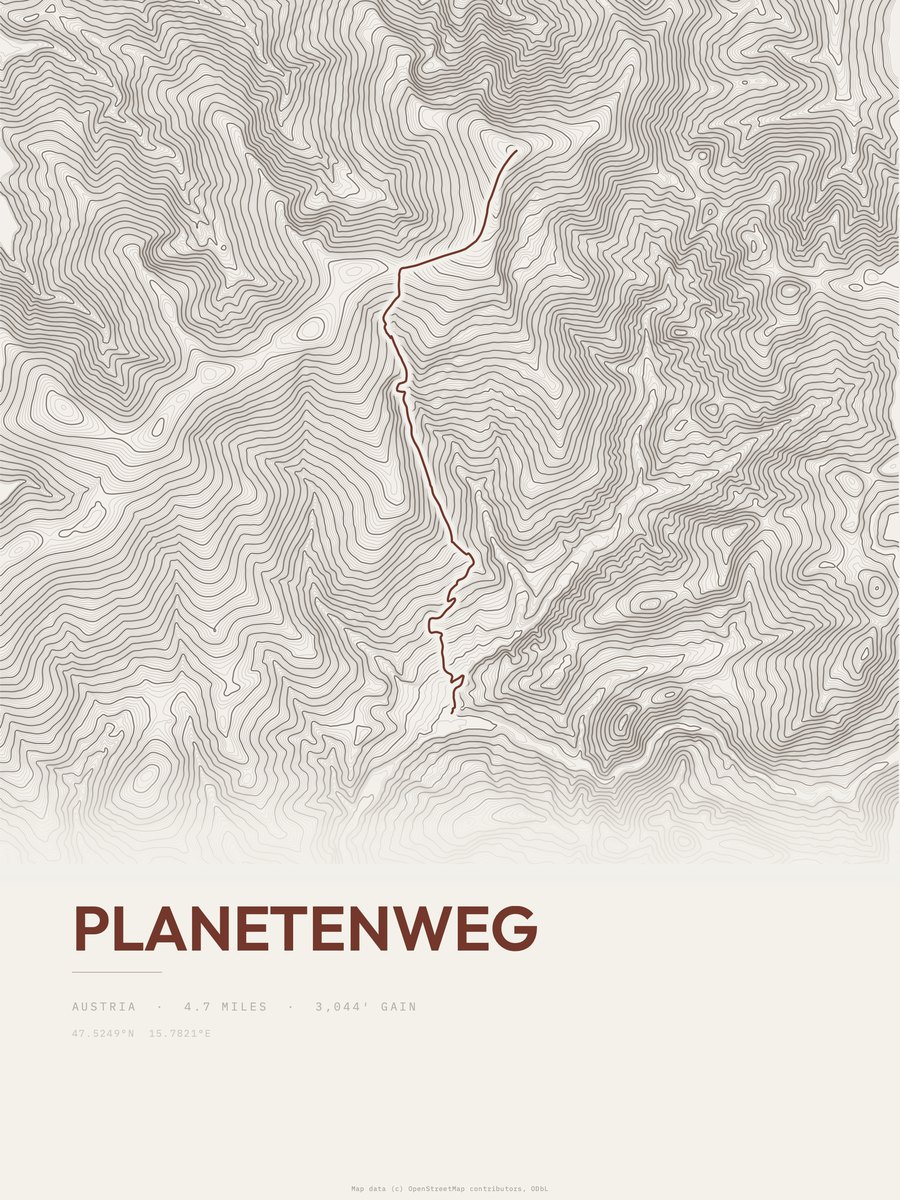 Planetenweg Topographic print