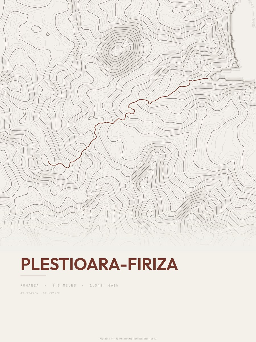Plestioara-Firiza topographic trail print