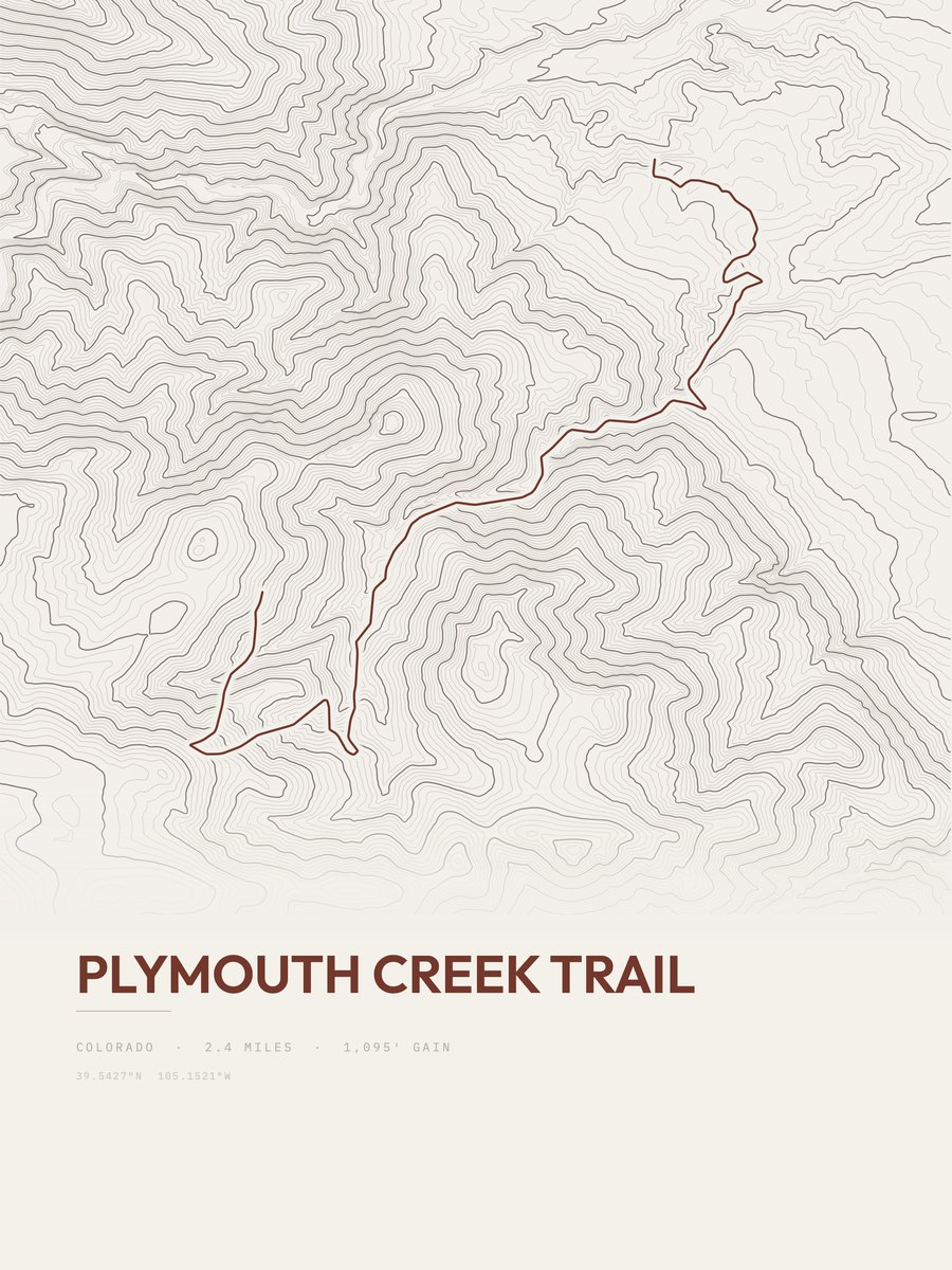 Plymouth Creek Trail Topographic print