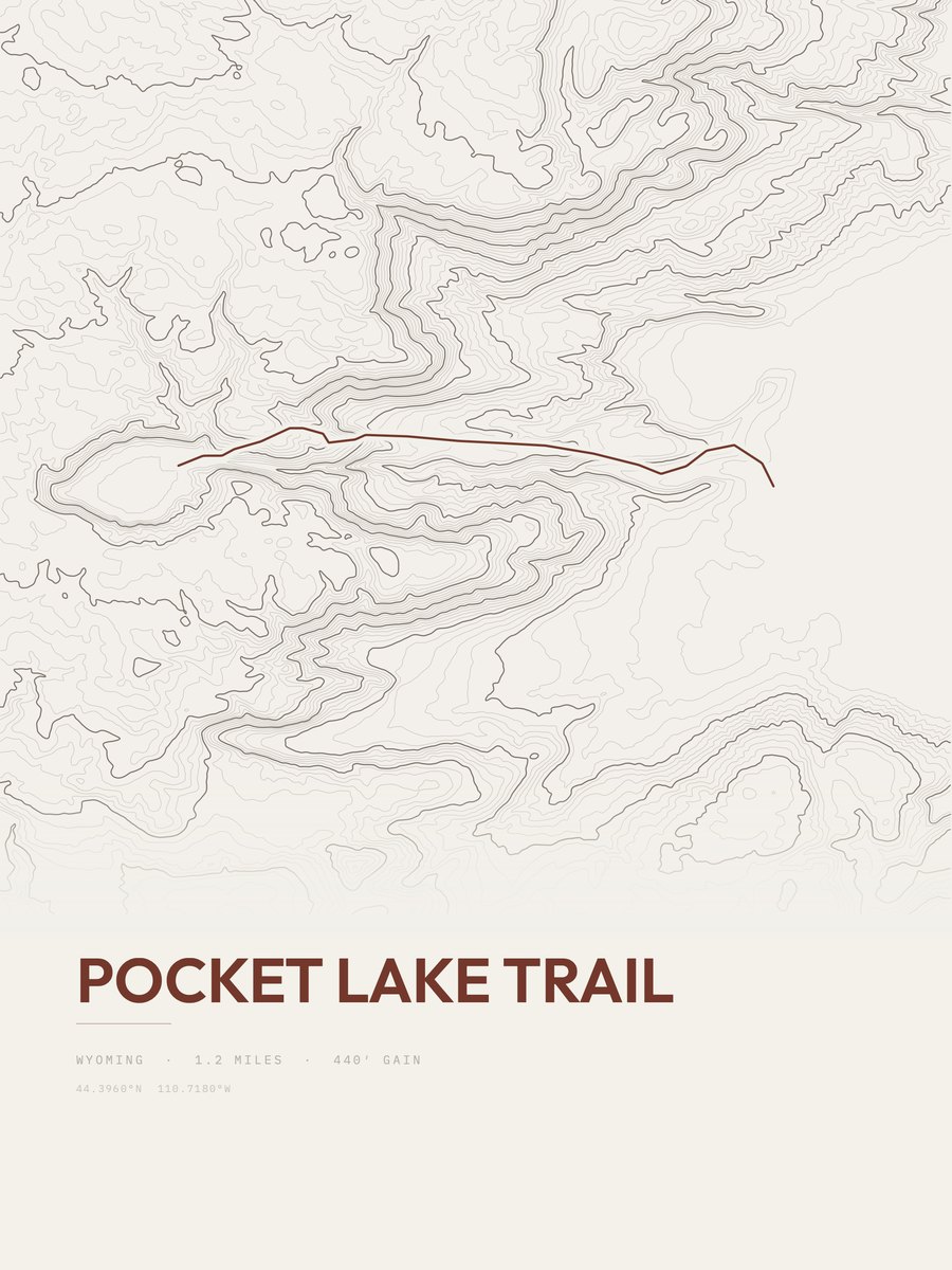 Pocket Lake Trail topographic trail print