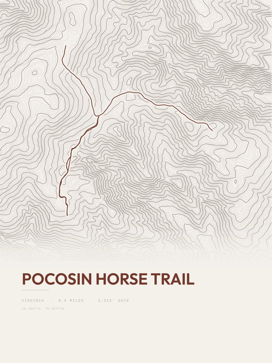 Pocosin Horse Trail topographic trail print