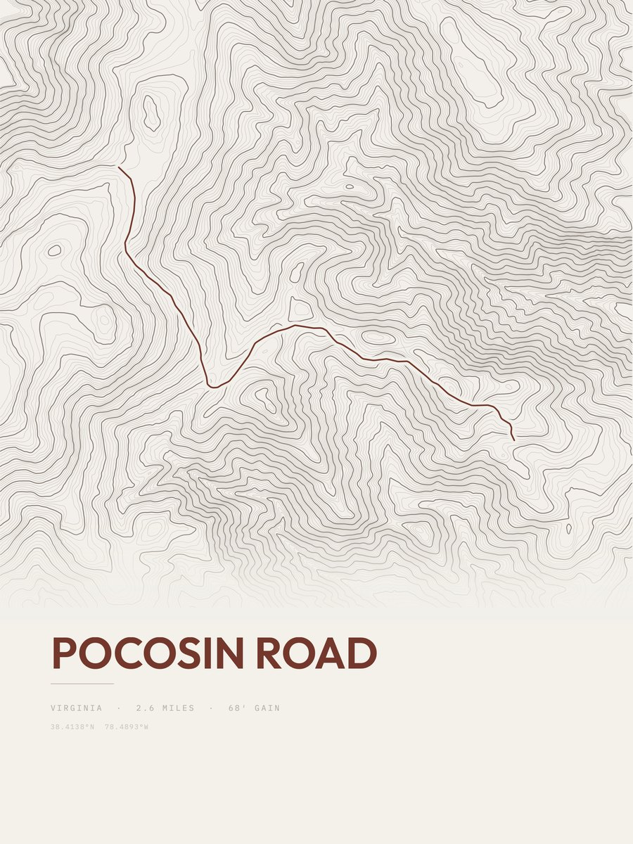 Pocosin Road topographic trail print