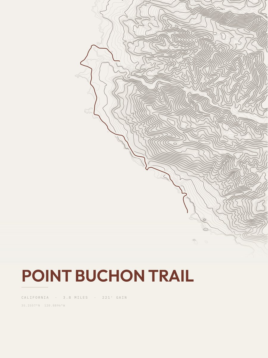 Point Buchon Trail Topographic print