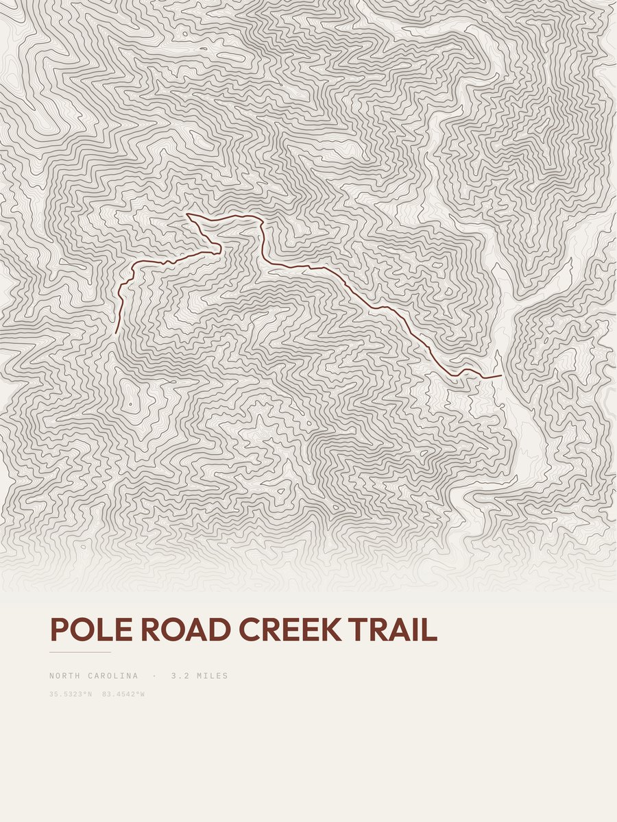 Pole Road Creek Trail Topographic print