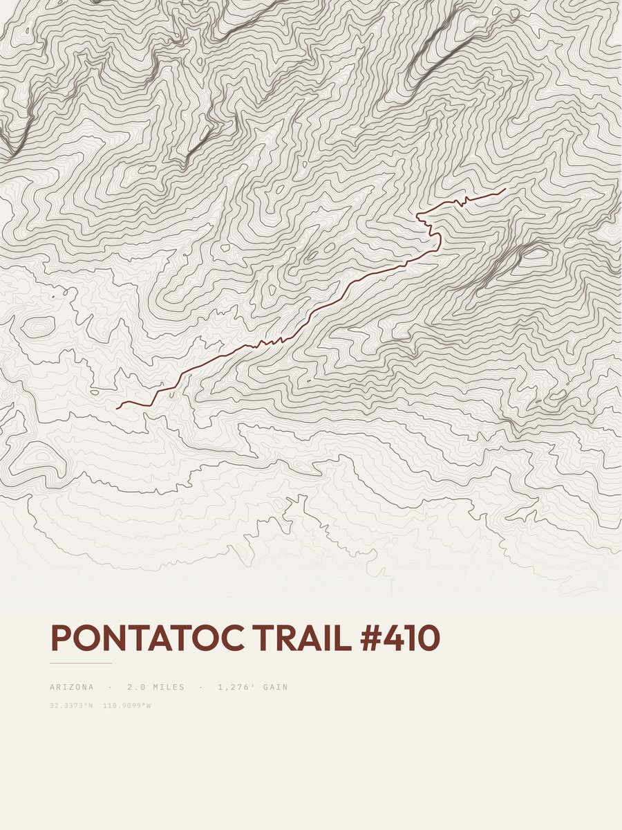 Pontatoc Trail Topographic print