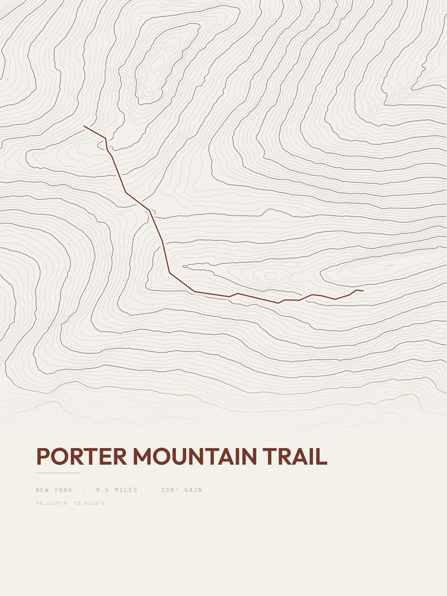 Porter Mountain Trail Topographic print
