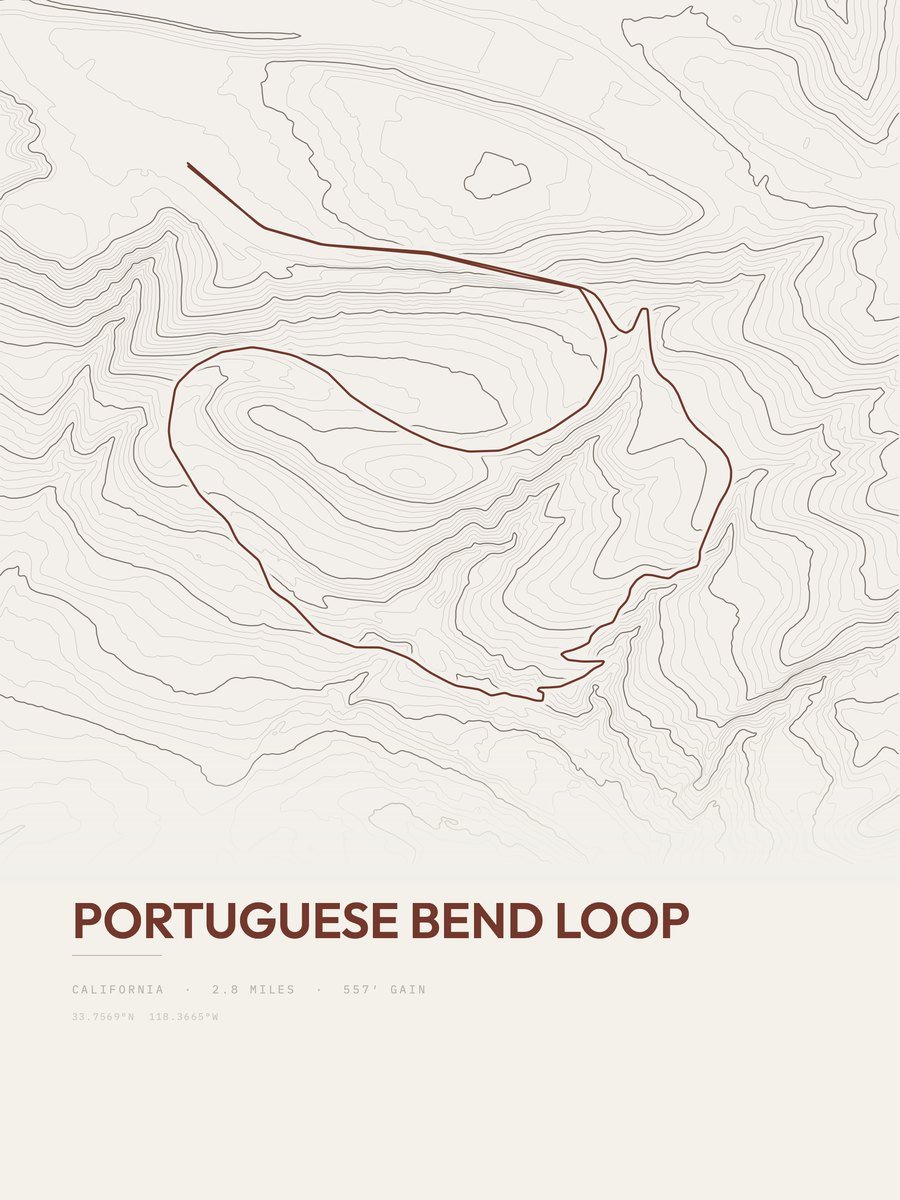 Portuguese Bend Loop Topographic print