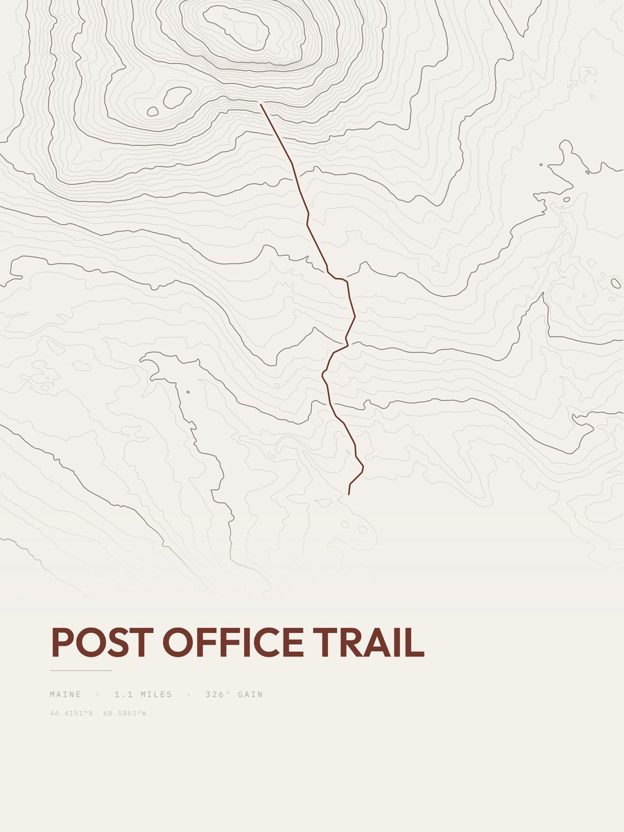 Post Office Trail topographic trail print