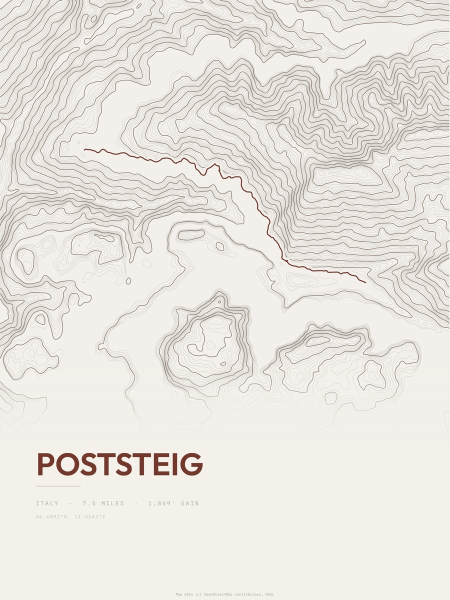 Poststeig Topographic print