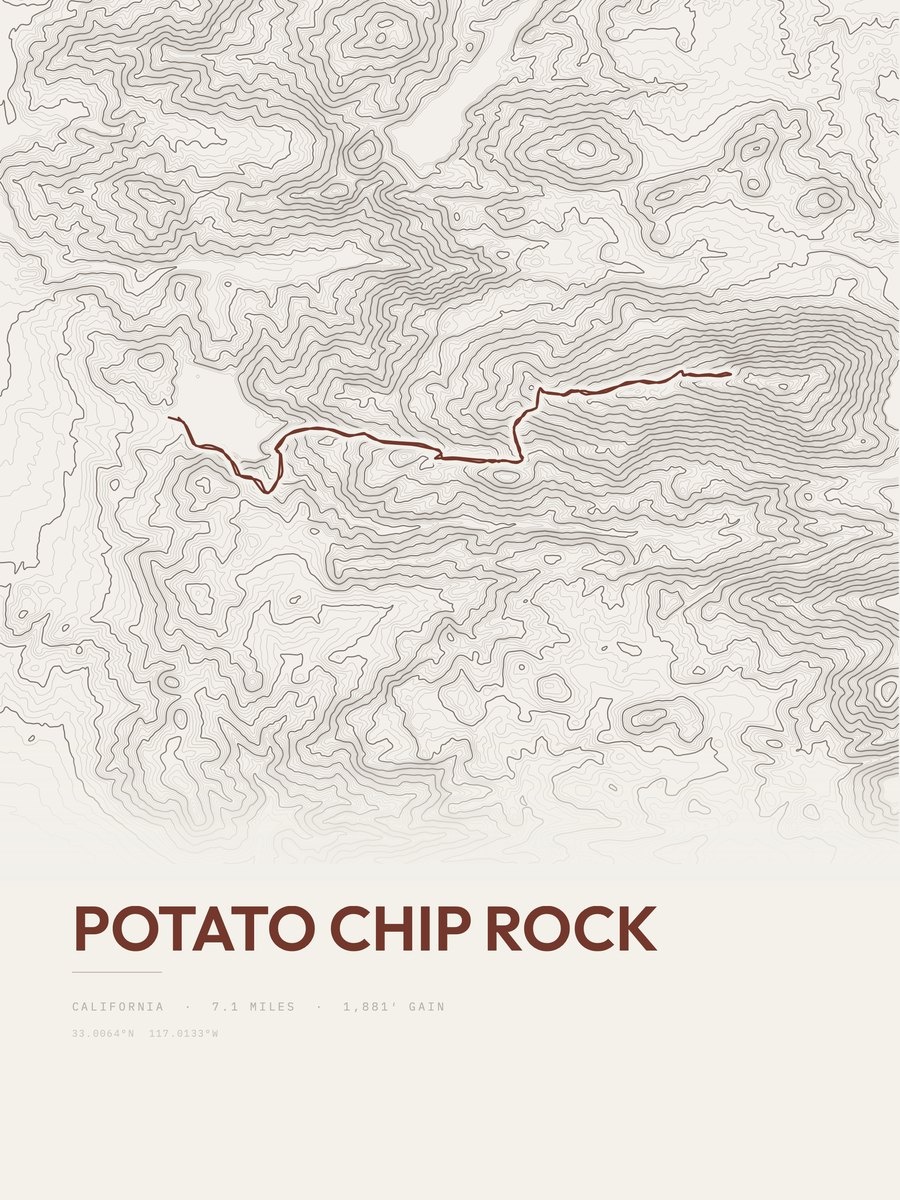 Potato Chip Rock Topographic print