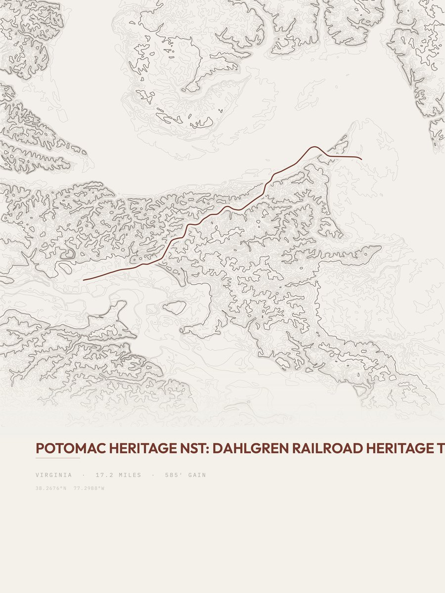 Dahlgren Railroad Heritage Trail Topographic print