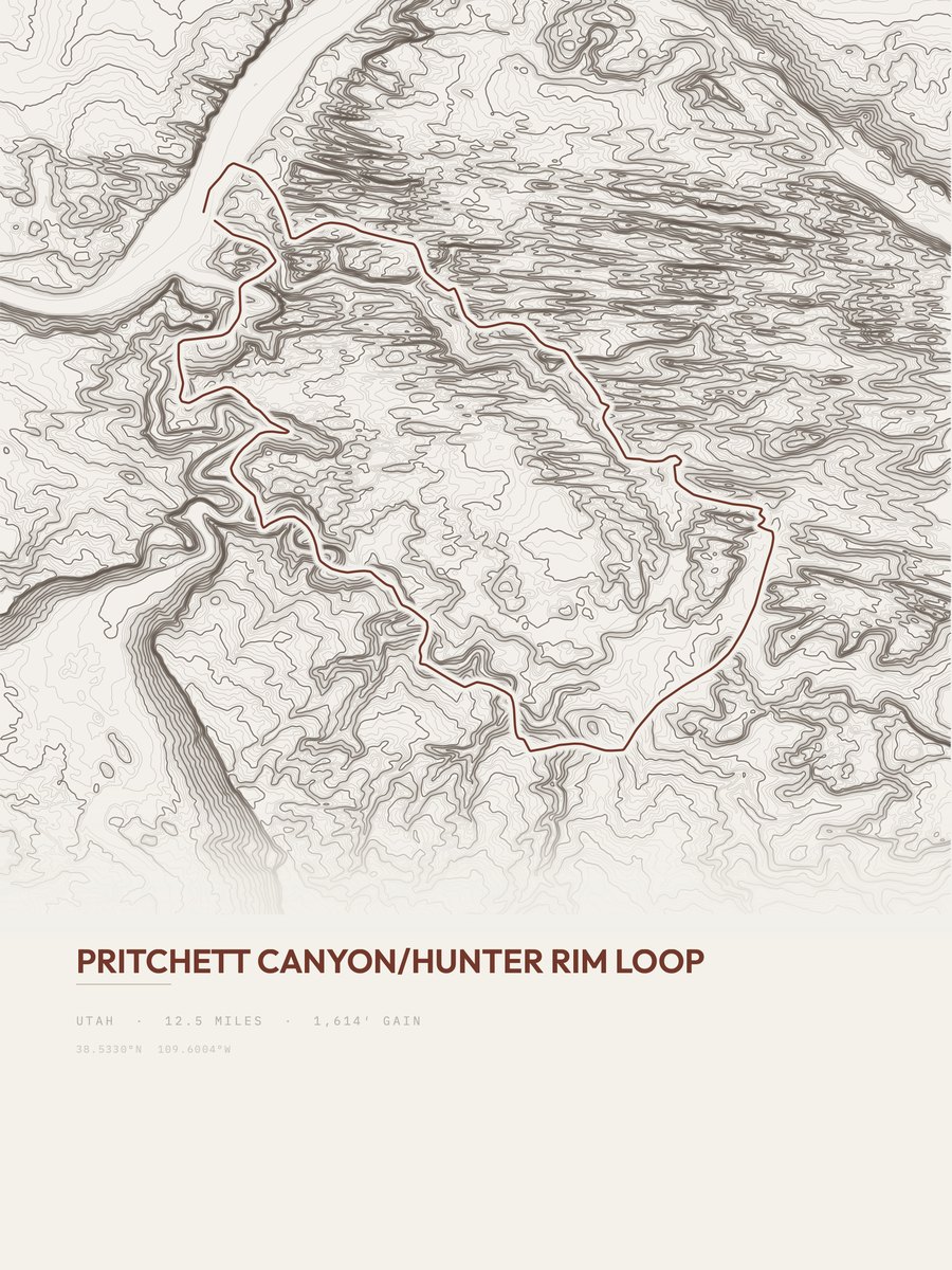 Pritchett Canyon Topographic print