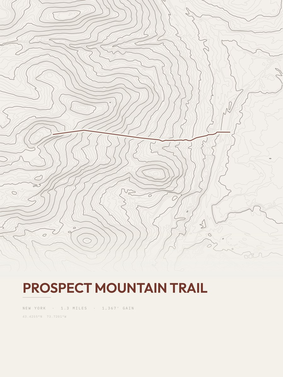 Prospect Mountain Trail Topographic print