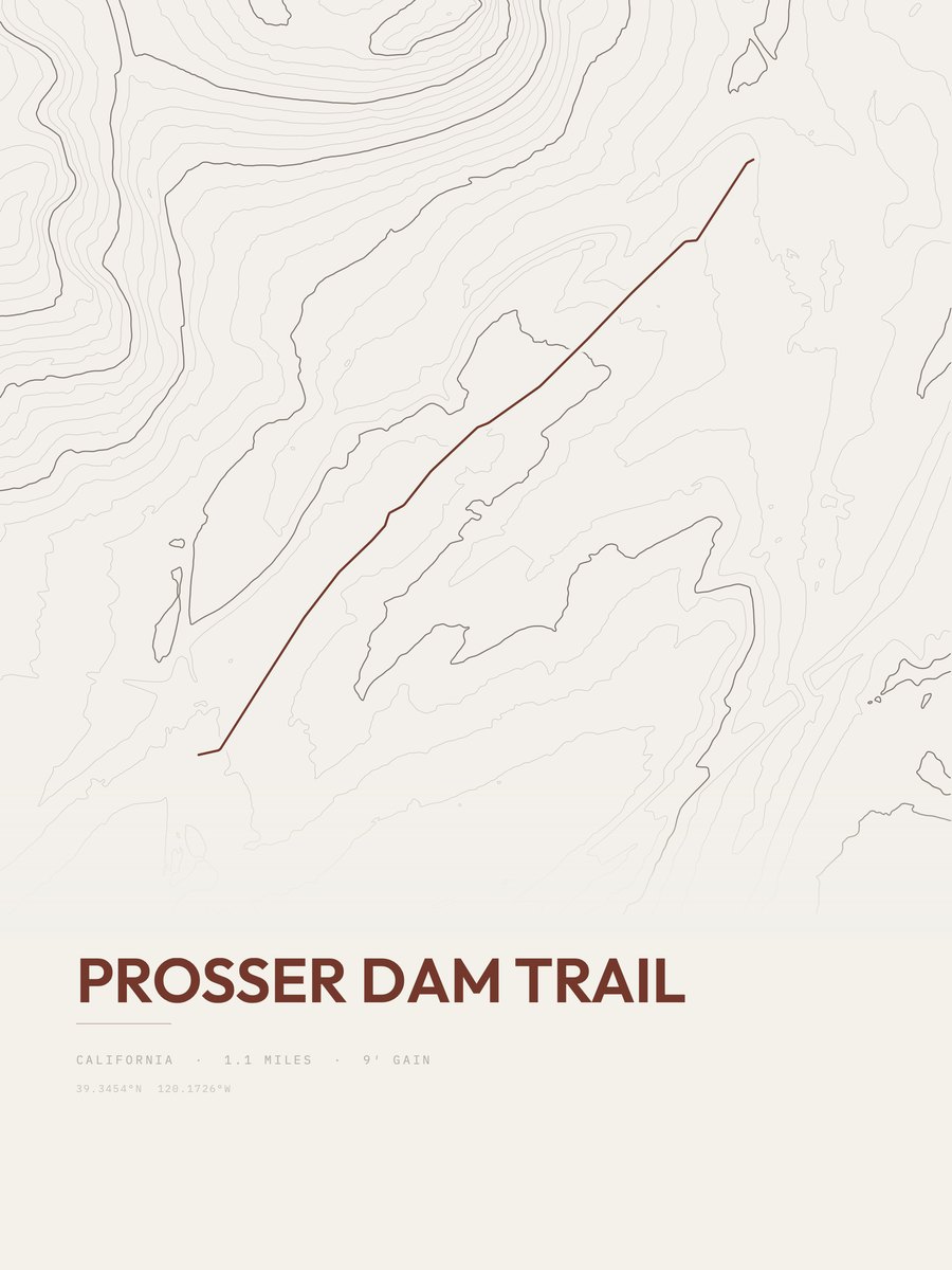 Prosser Dam Trail topographic trail print