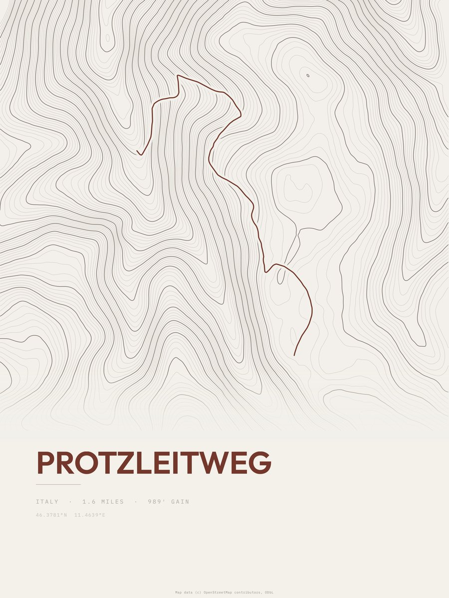 Protzleitweg Topographic print