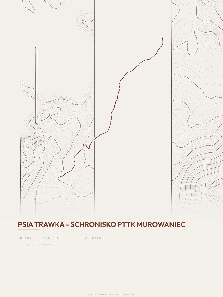 Schronisko PTTK Murowaniec Topographic print