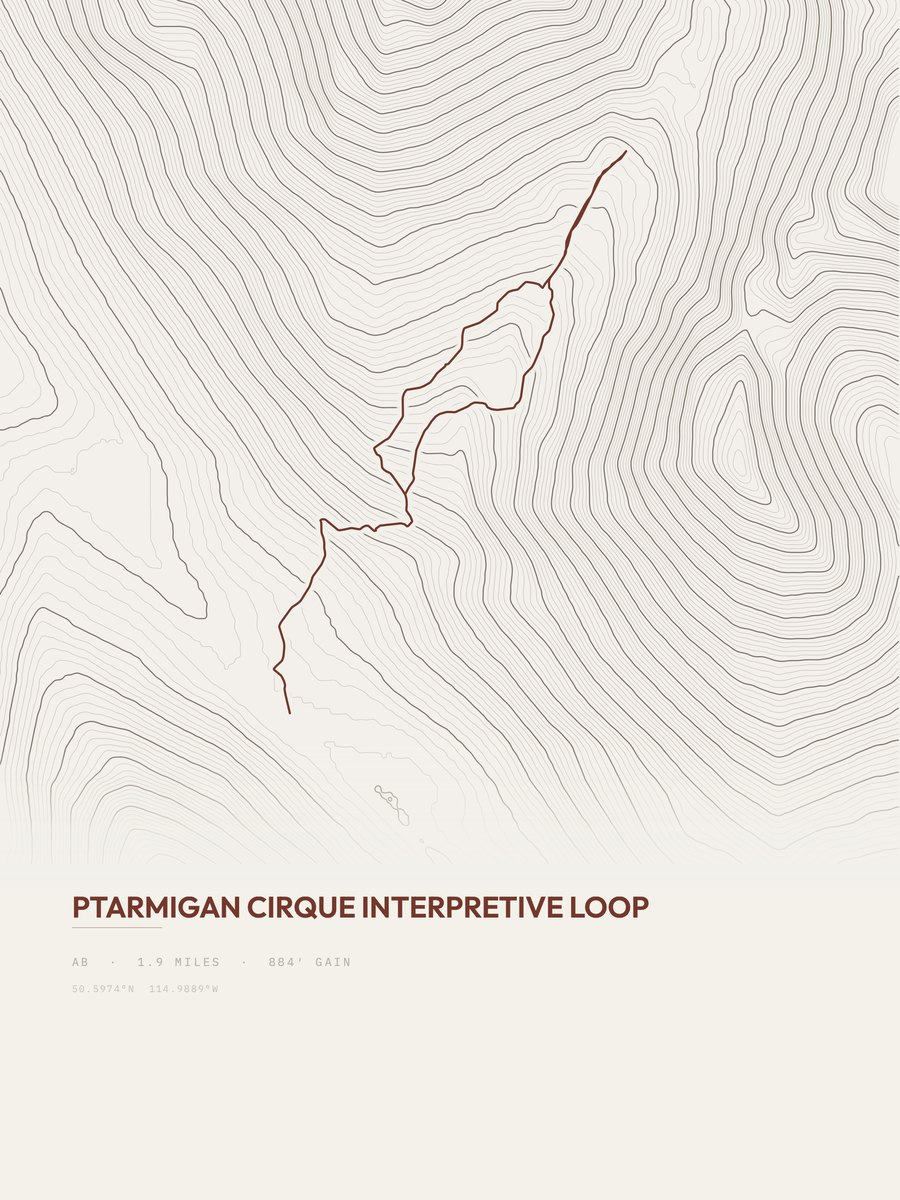 Ptarmigan Cirque Topographic print