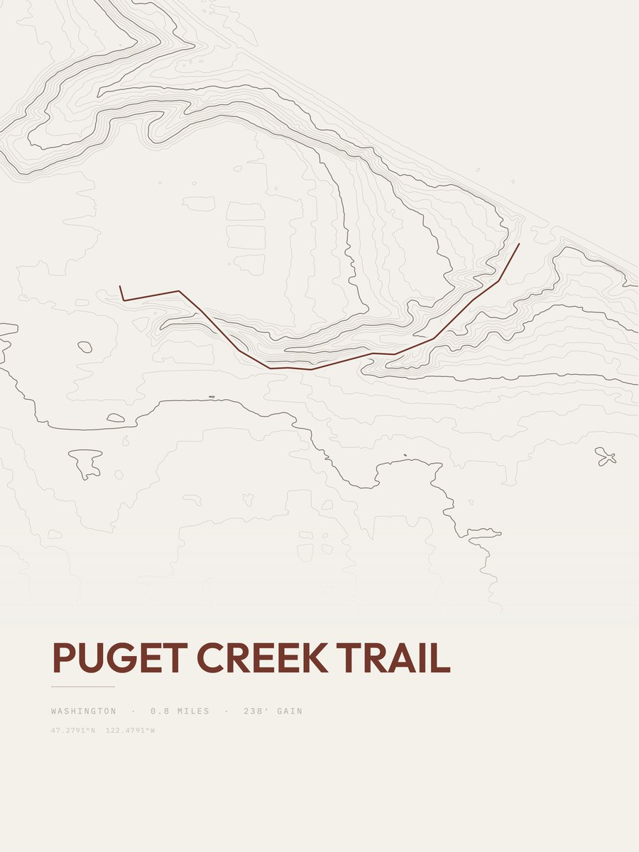 Puget Creek Trail Topographic print