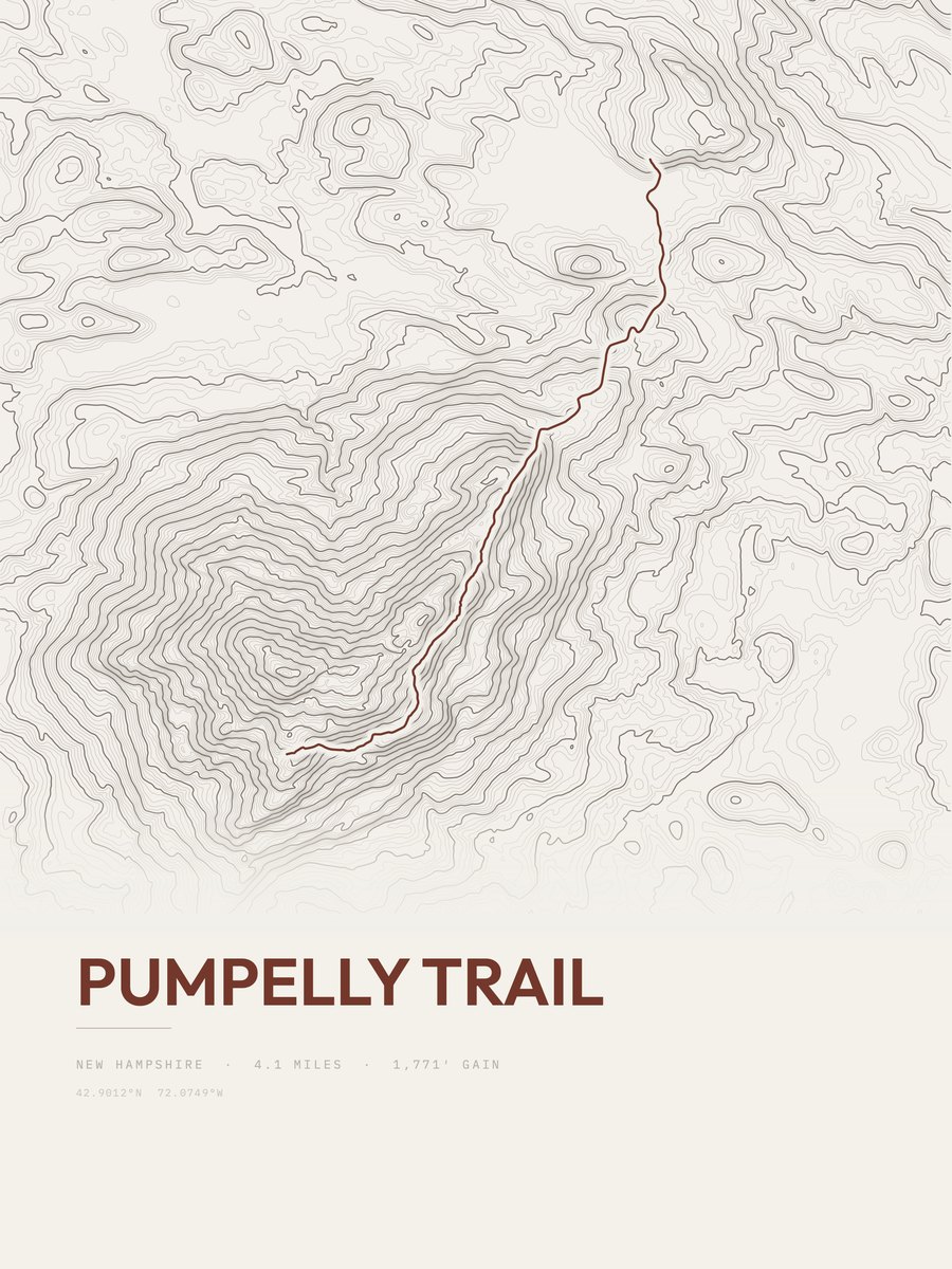 Pumpelly Trail Topographic print