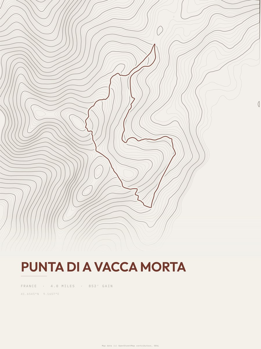 Punta di a Vacca Morta Topographic print