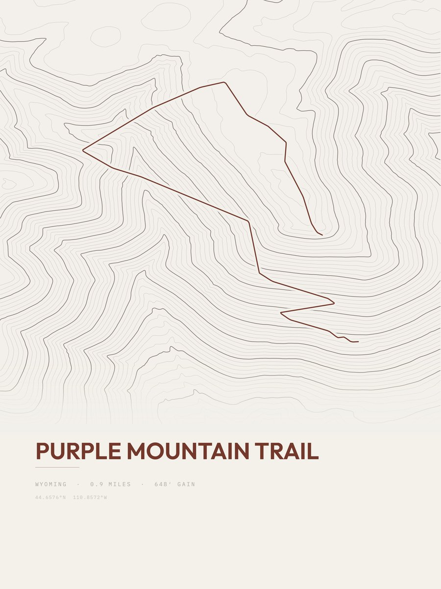 Purple Mountain Trail topographic trail print
