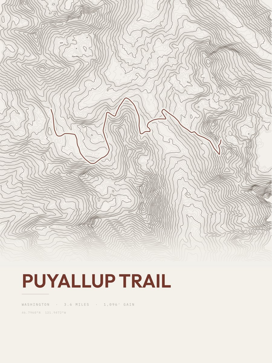 Puyallup Trail Topographic print