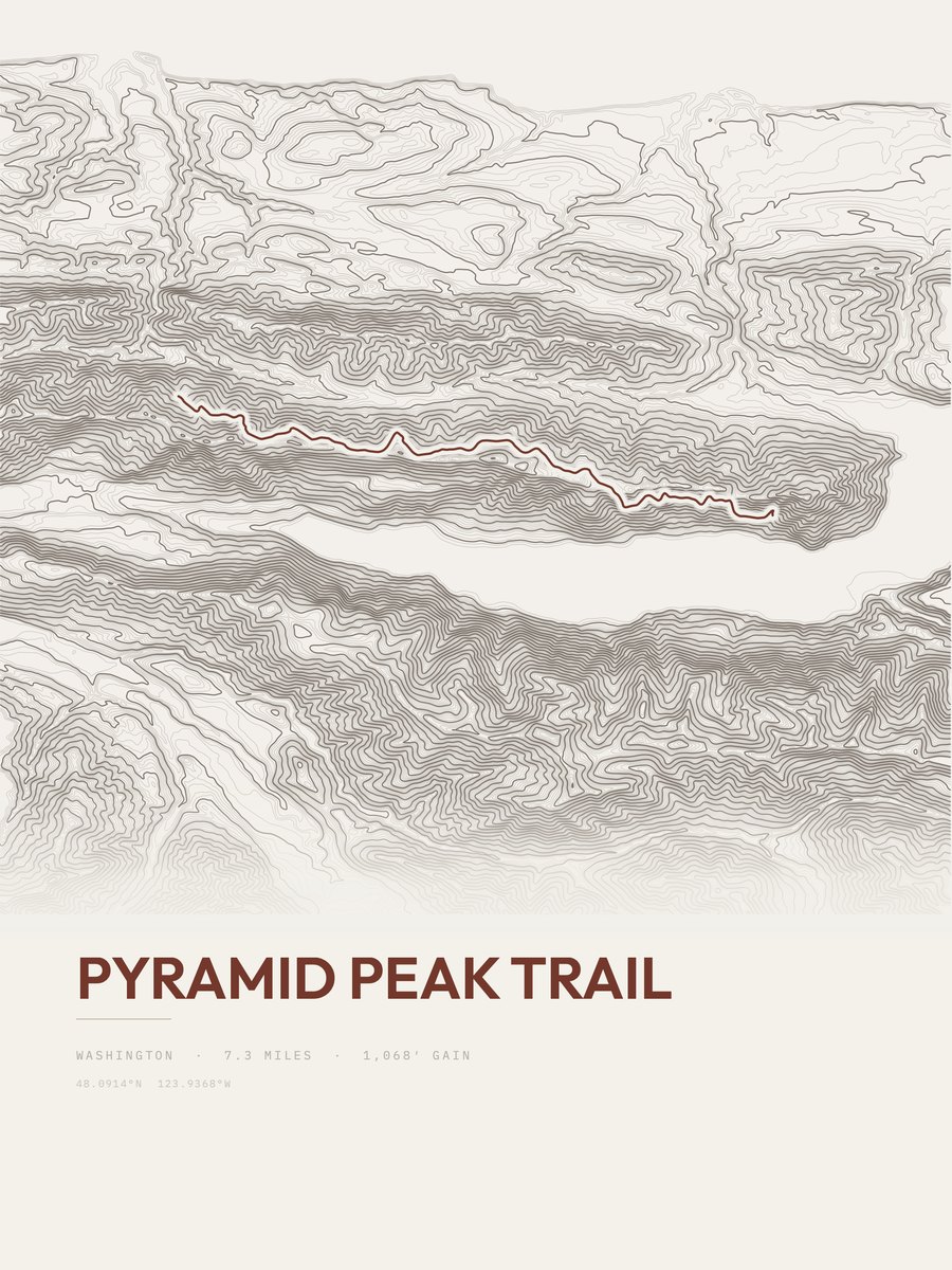 Pyramid Peak Trail topographic trail print