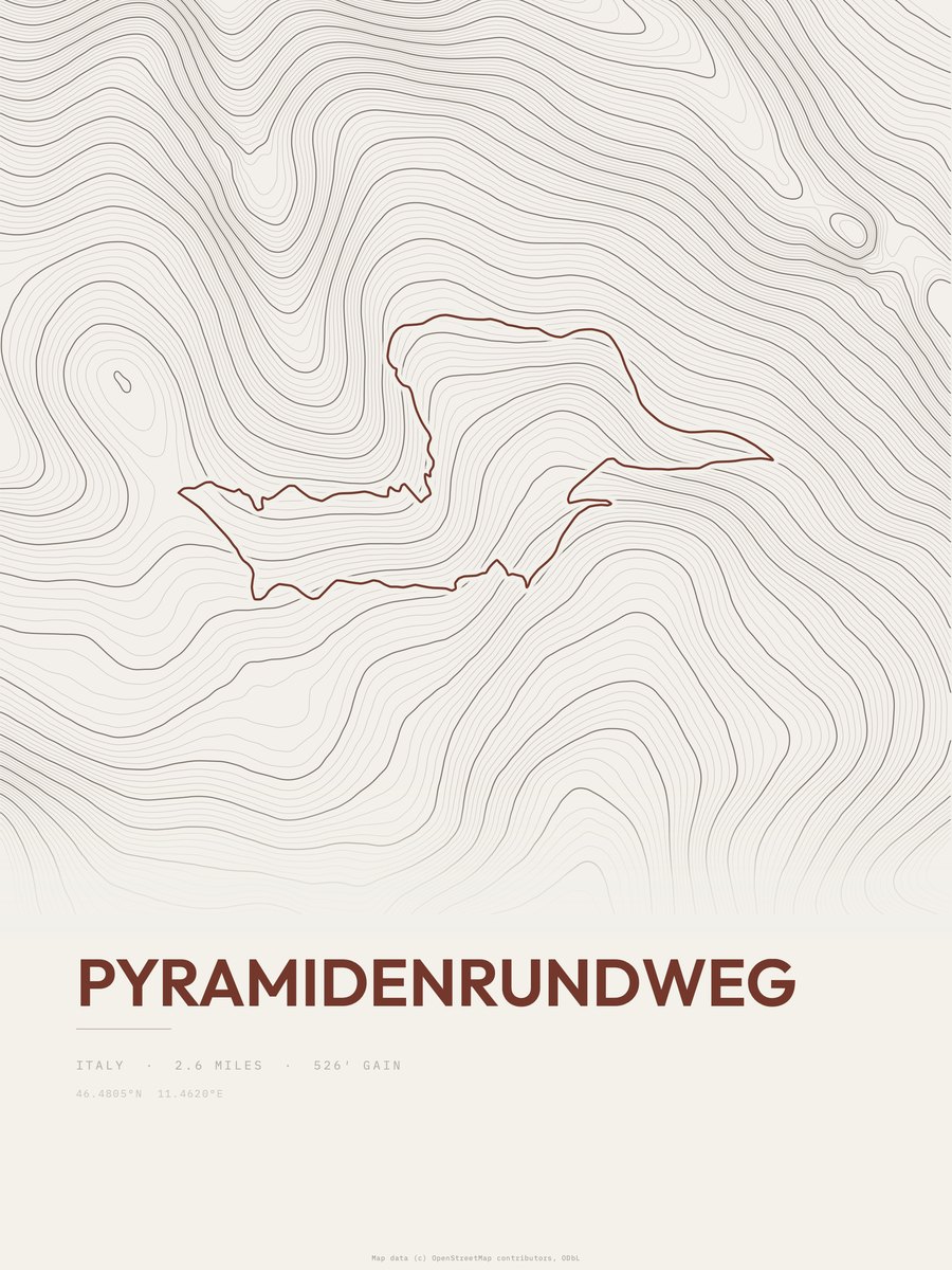 Pyramidenrundweg Topographic print