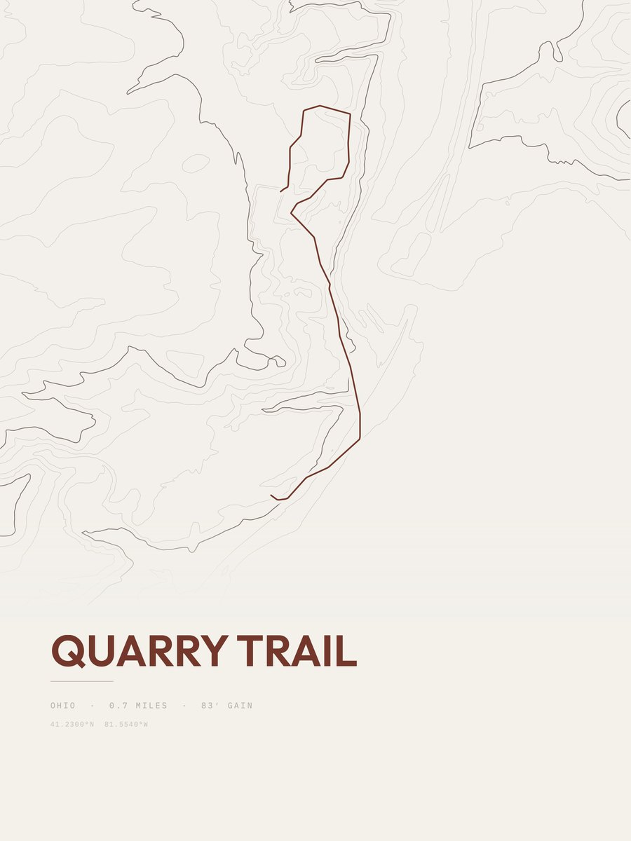 Quarry Trail Topographic print