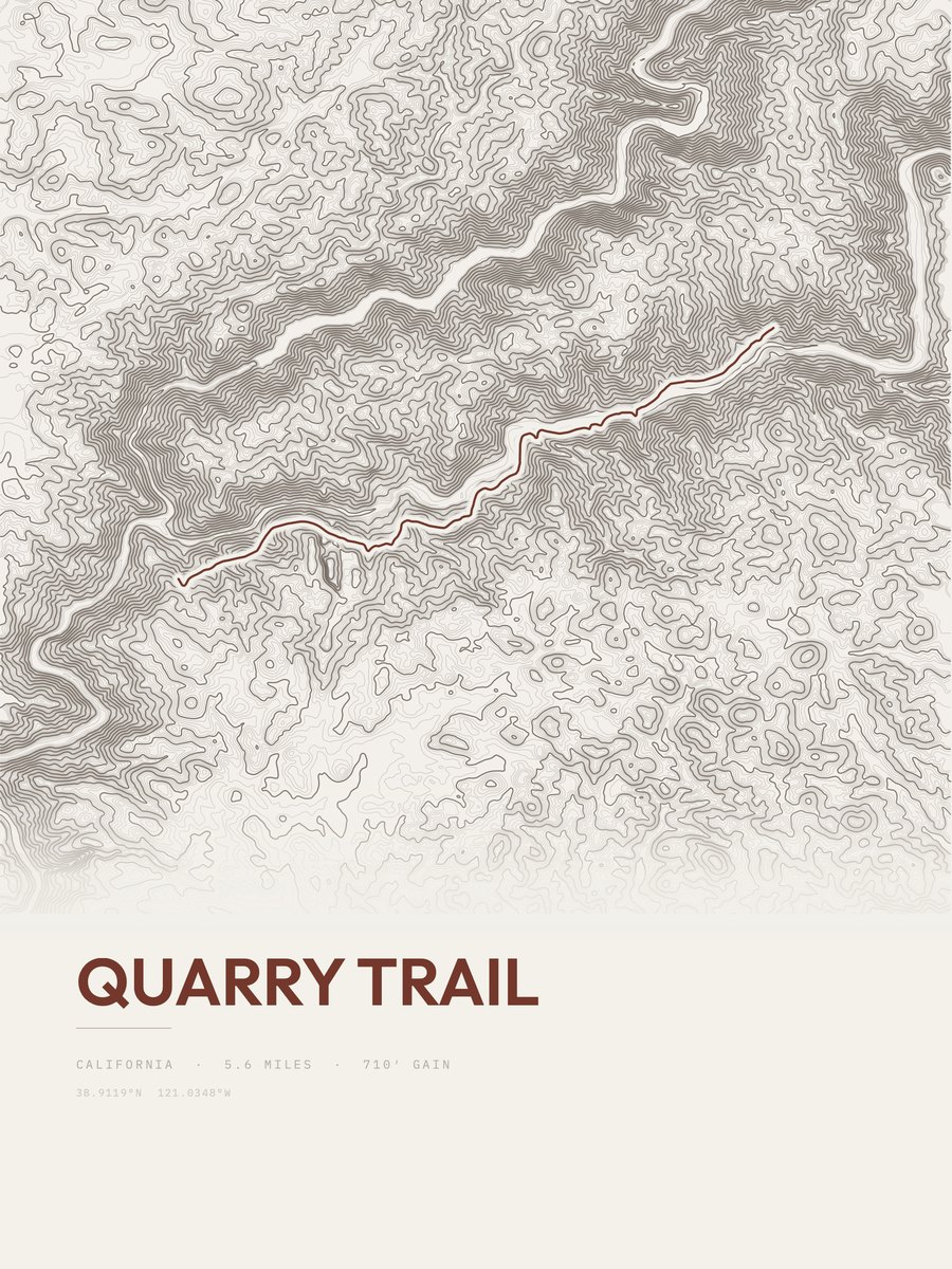 Quarry Trail Topographic print