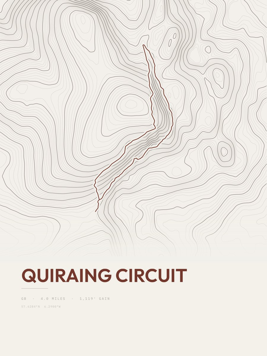 Quiraing Circuit topographic trail print