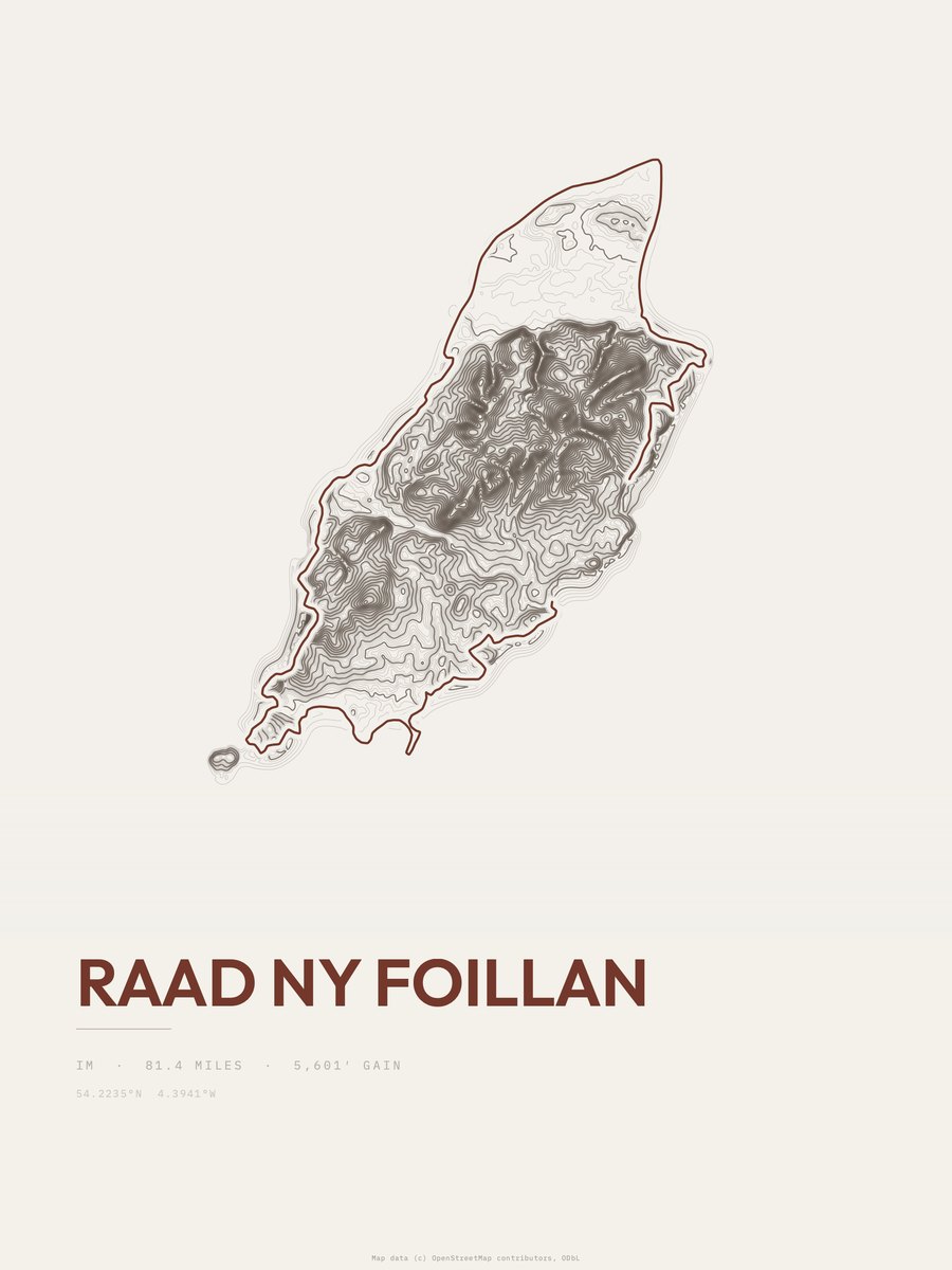 Raad Ny Foillan Topographic print