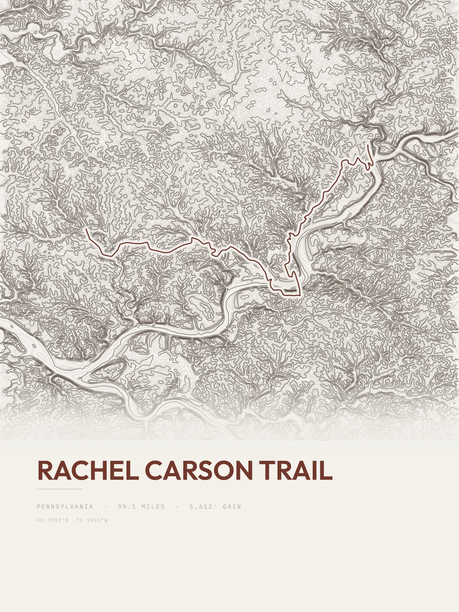 Rachel Carson Trail topographic trail print