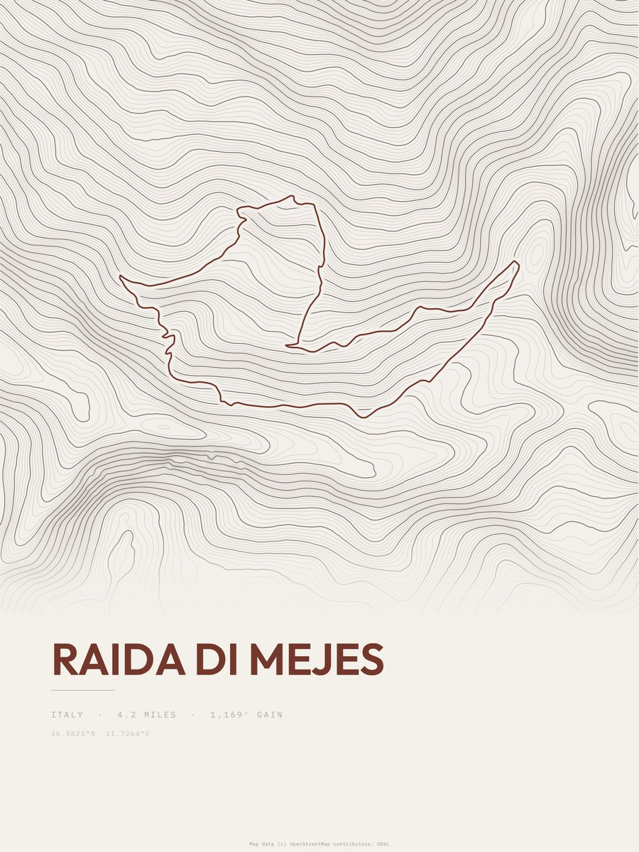 Raida di Mejes Topographic print