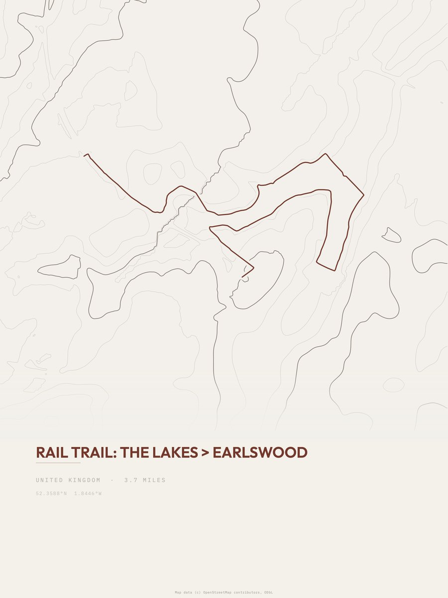 Rail Trail Topographic print