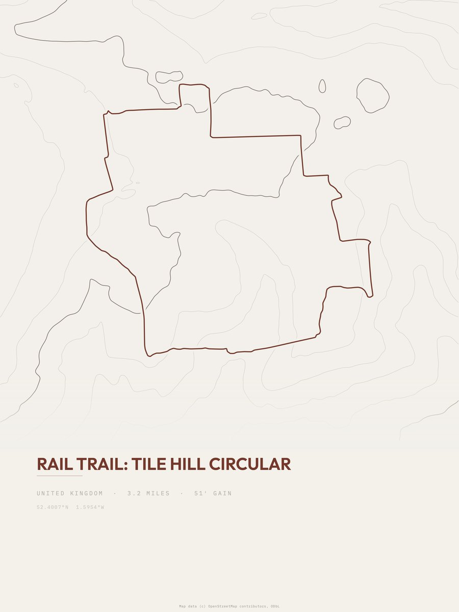 Rail Trail Topographic print
