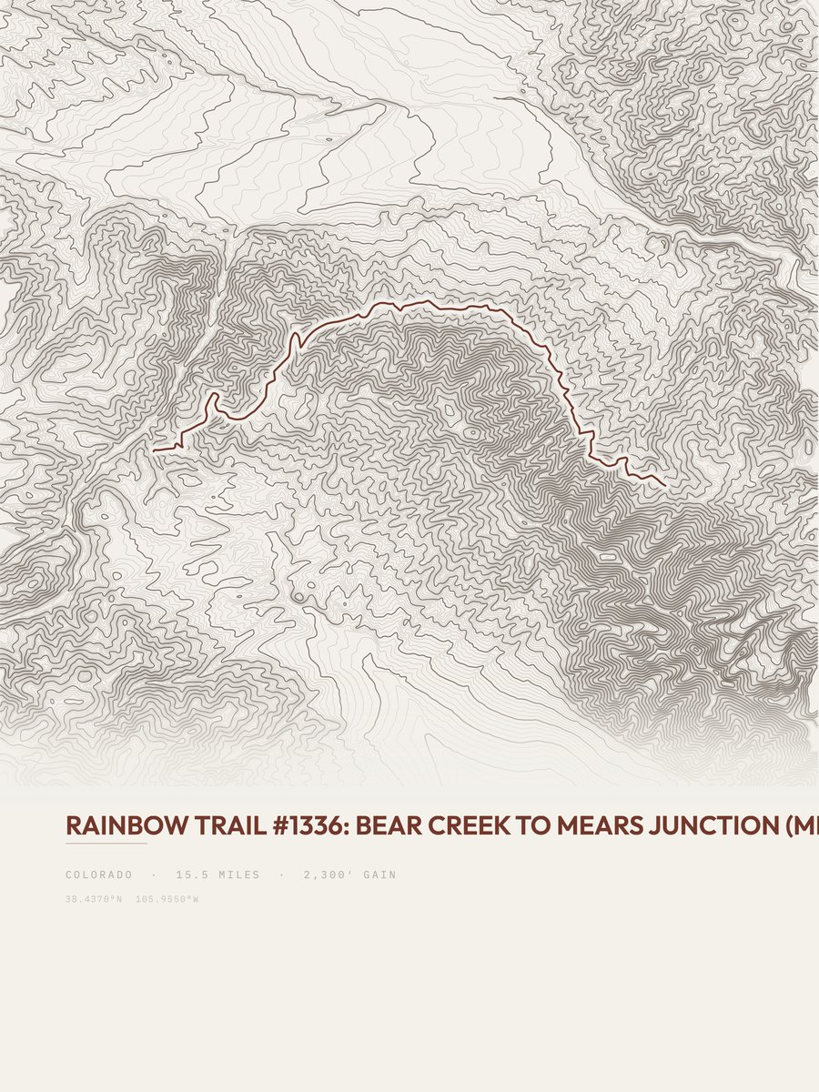 Rainbow Trail topographic trail print