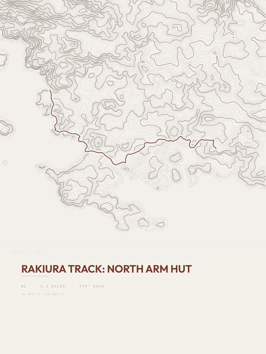 Rakiura Track Topographic print
