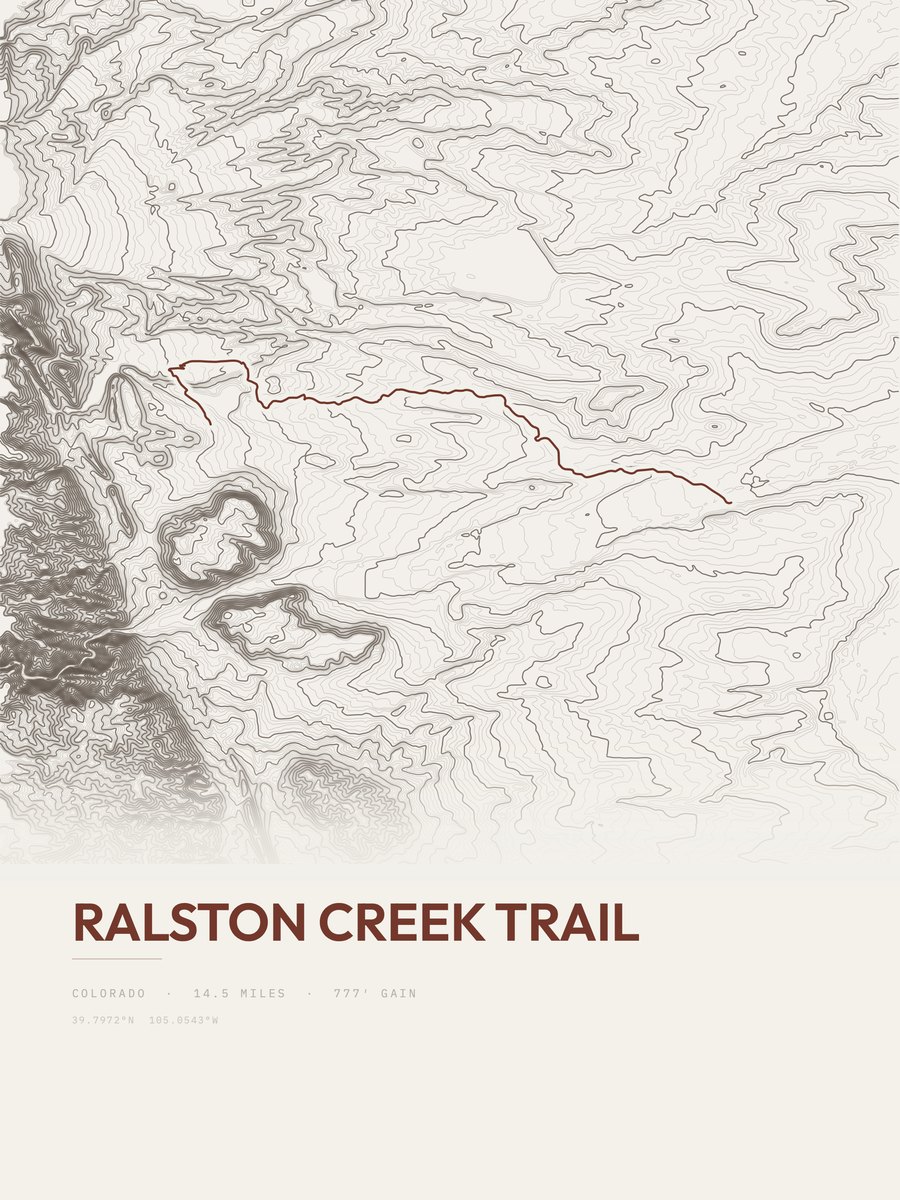 Ralston Creek Trail Topographic print